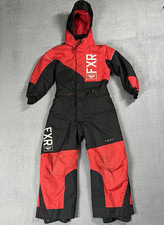 FXR Snowmobile Suit Boys S Size 6 Black Red Squadron Mono Suit Insulated