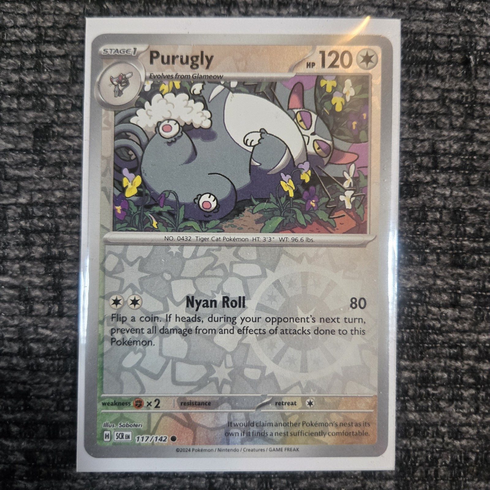 Purugly 117/142 Stellar Crown Reverse Holo Common Pokemon Card TCG English NM