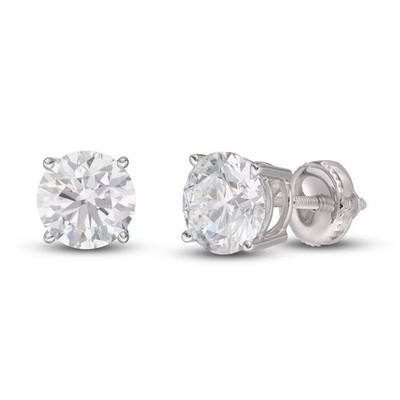 2.50Ct Round Cut Lab Grown/CVD Diamond Women's Stud Earrings 14k White Gold