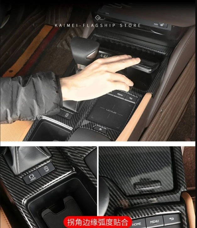 Cubierta del panel de cambio de marchas de fibra de carbono para accesorios Lexus ES250 300H Foto 3 de 4