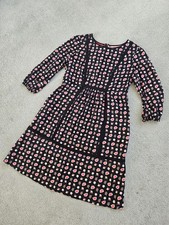 Boden 'Luna' black floral midi dress, size 10, 3/4 balloon sleeve, pockets
