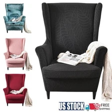 Stretch Wingback Covers Armchair Jacquard Slipcover Wing Chair Cover Protector