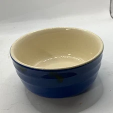 Blue Glazed Ceramic Bowl ERM Marked Small Dish Trinket Nut Bowl