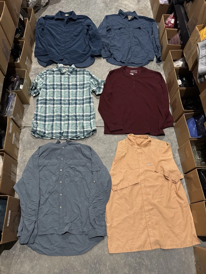 Ll Bean,Columbia,Eddie Bauer Men’s Bundle Lot of 7 Size XL flannel/shirts - Image 2 of 4