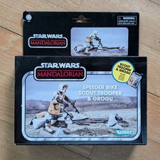 Star Wars Vintage Collection Speeder Bike Scout Trooper Grogu Mandalorian 3.75