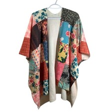 Reversible Patchwork Kimono Cardigan Multicolor