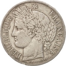 [#501240] Coin, France, Cérès, 5 Francs, 1850, Strasbourg, EF, Silver, KM:761.2