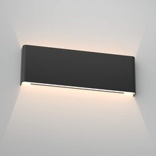 15.8 Inch Matte Black Modern LED Vanity Light Bathroom Wall Fixture 3000K