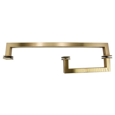 Stainless Steel Square 8'' Shower Door Pull Handle 18'' Towel Bar Combination -NEW