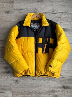 Helly Hansen Puffer Jacket Real Down Ski Yellow Men's XL