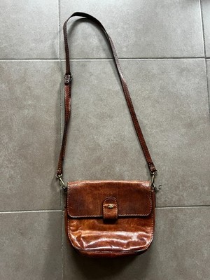 The Bridge Italy Vintage Brown Leather Saddle Bag Crossbody Purse