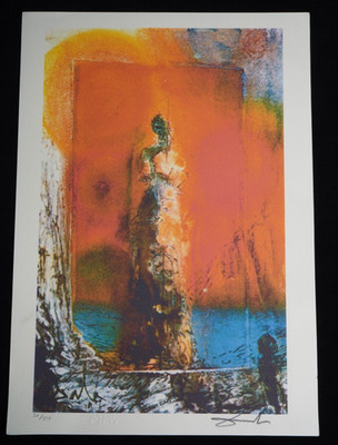 Salvador Dali Lithographie Größe 35 x50 cm! Signiert, limitiert, Prägestempel.