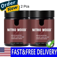 2 PCS Nitro Wood Capsules Circulation Support for Men - 60 Count New Exp 04/2027