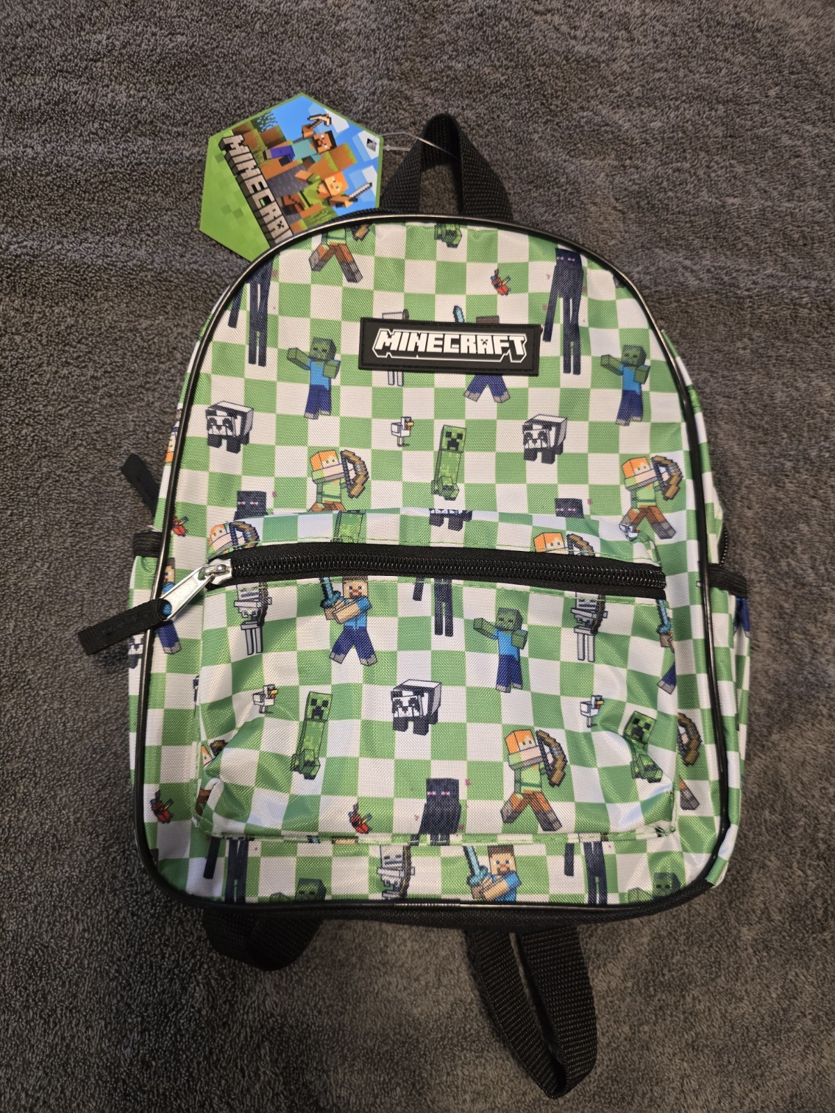 Minecraft Mini Kids 10" Backpack w/Front Pocket & 2 Bottle S