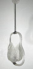 ANTICO LAMPADARIO BAROVIER & TOSO ANNI 40 VETRO MURANO FOGLIE TRASPARENTI OTTONE