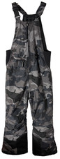 Unisex Kids Arctic Quest Insulated Bib Overalls Black Grey Camo Stretch S 7/8