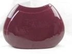 HAEGER POTTERY VINTAGE BURGUNDY ABSTRACT FLAT OVAL 5148 VASE