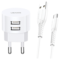Usams T20 NetzladegeräT 2Xusb 2,1A Mit Usb-C-Kabel, Weiß
