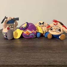 Vintage Silly Slammers Bean Bag Plush Lot Bruiser Yolkster McDivot Buzzsaw 90s