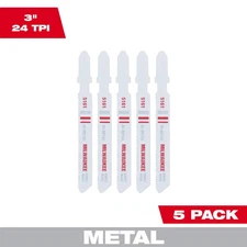 Milwaukee 3 In. 24 Tpi Bi-Metal Jig Saw Blades 5Pk