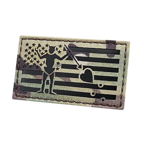 Blackbeard on America Flag Multicam IR Edward Teach patch