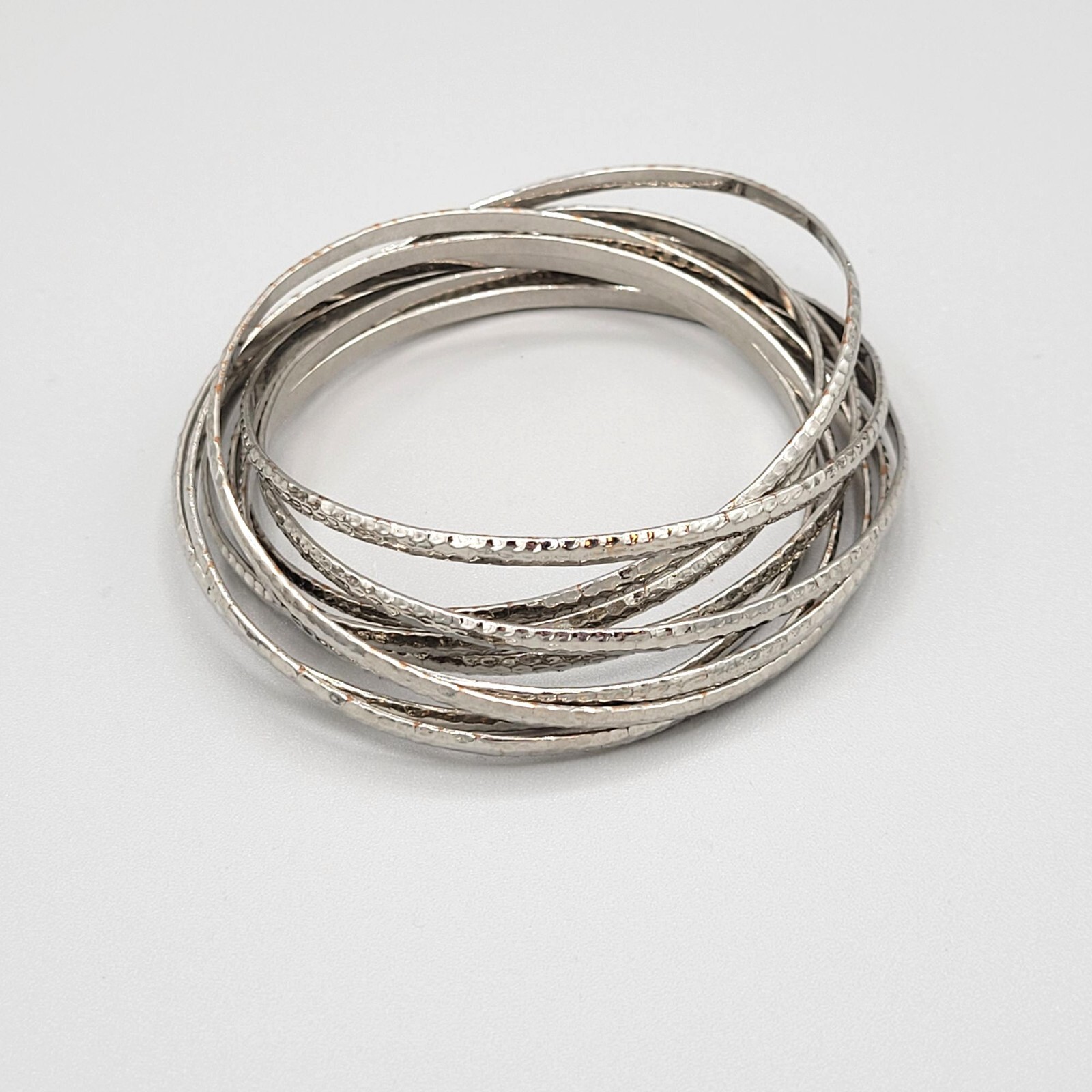 Silver Tone Assorted Bangle Bracelets Set Of 40 W… - image 3