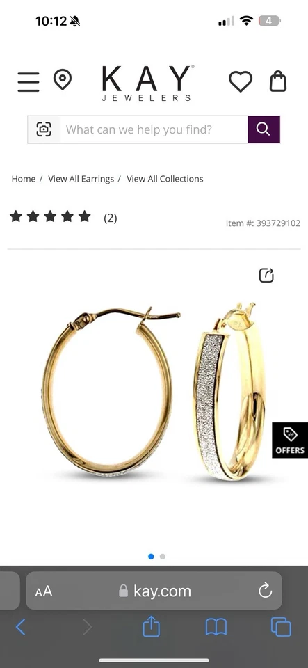 Aretes tipo argolla italianos de oro brillante en oro de 14 k (20 mm) Foto 4 de 4