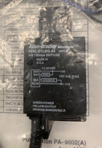 ALLEN BRADLEY 42KL-D1LBQ-A2 PHOTOSWITCH MINISIGHT DIFFUSE SENSOR -NIB - Picture 2 of 2