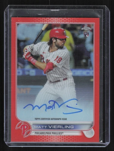 2022 Topps Chrome Matt Vierling Orange Refractor Rookie Auto /25