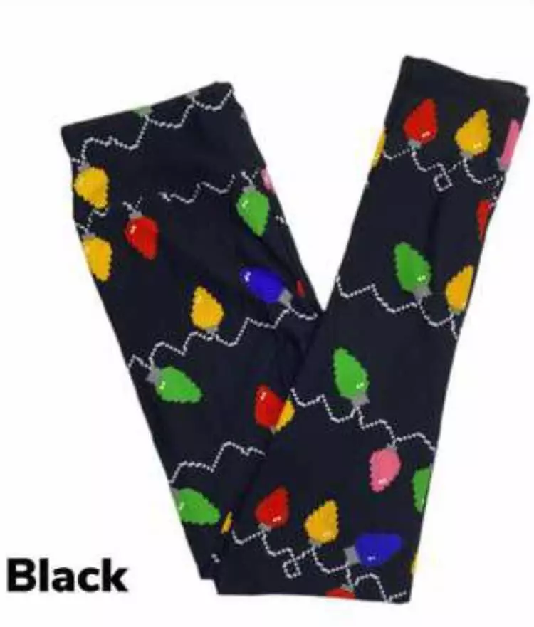 LuLaRoe LEGGINGS TC CHRISTMAS DREAM COLLECTION BLACK TREE STRING