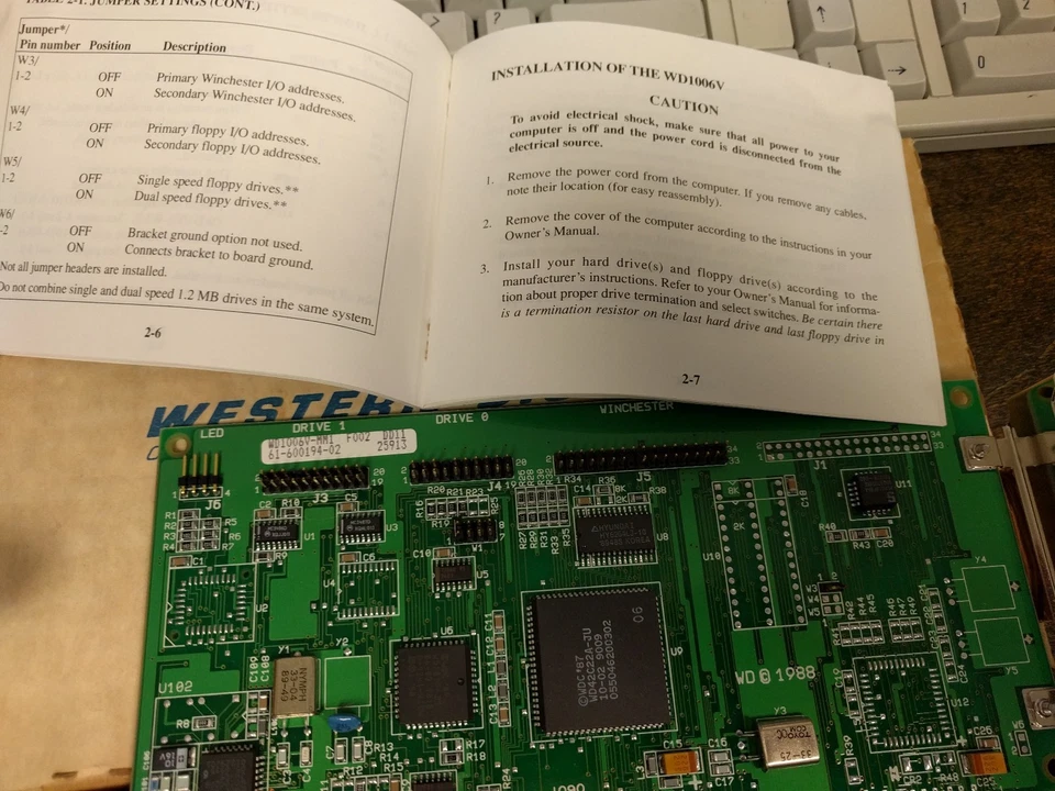 Vintage 1989 Western Digital WD1006V-MM1 MFM hard disk controller ISA 1:1 NOS - Image 3 of 4