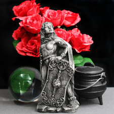 Estatua de Morrigan - Pequeña estatuilla de diosa celta - Acabado en piedra decoración pagana celta