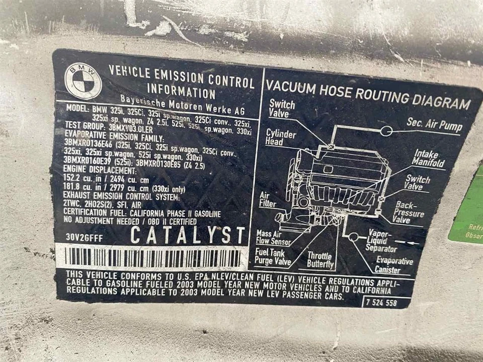 Medidor de flujo de aire de inyección de combustible usado se adapta a: BMW 330I 2003 3,0 grado A Foto 3 de 4
