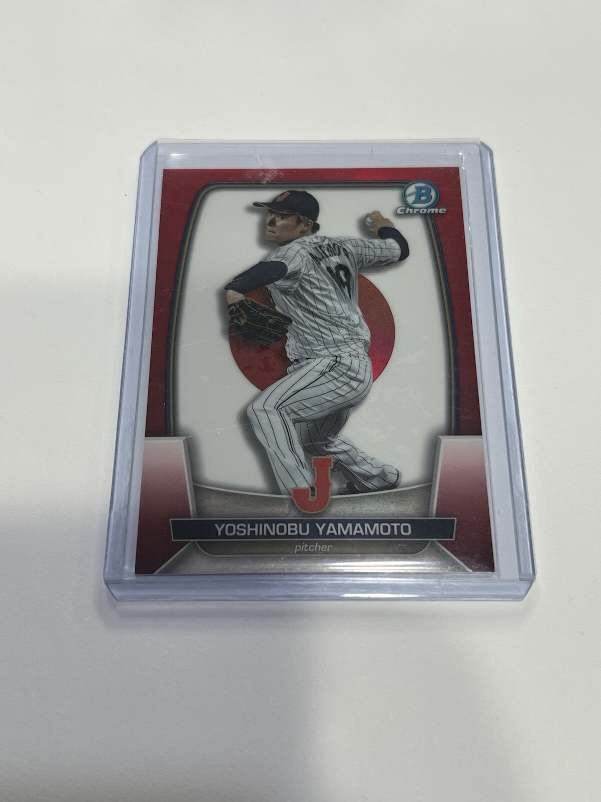 2023 Bowman Chrome Yoshinobu Yamamoto WBC Red Refractor /5 1st Color Match RC