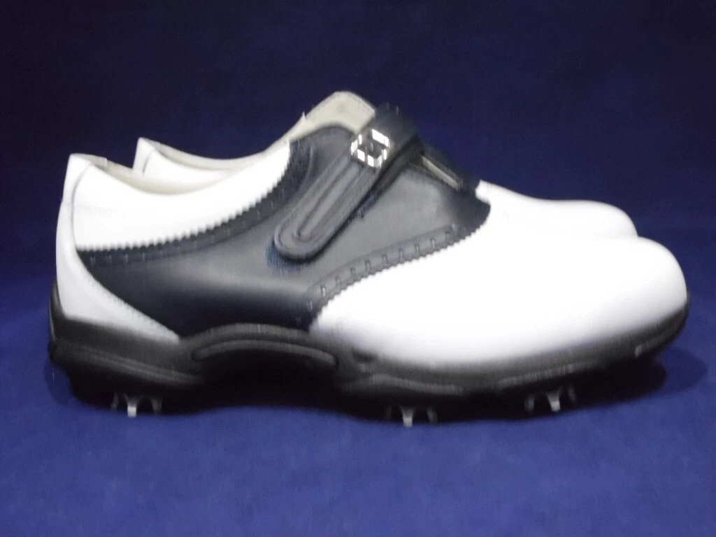 FOOTJOY UK 6 AQL WHITE NAVY BLUE GOLF SHOES EASY FASTEN BNWOB eBay