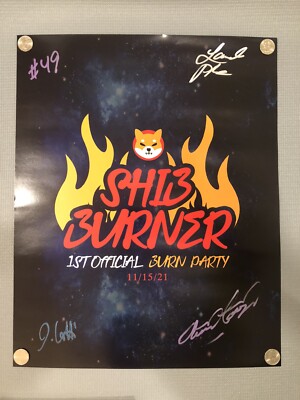 shiba inu Burn Party Poster LIMITED EDITION /250 From Bigger Entertainment