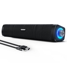 Computer Speaker for Desktop,pc Sound bar with 3.5 mm aux Colorful LED Lights