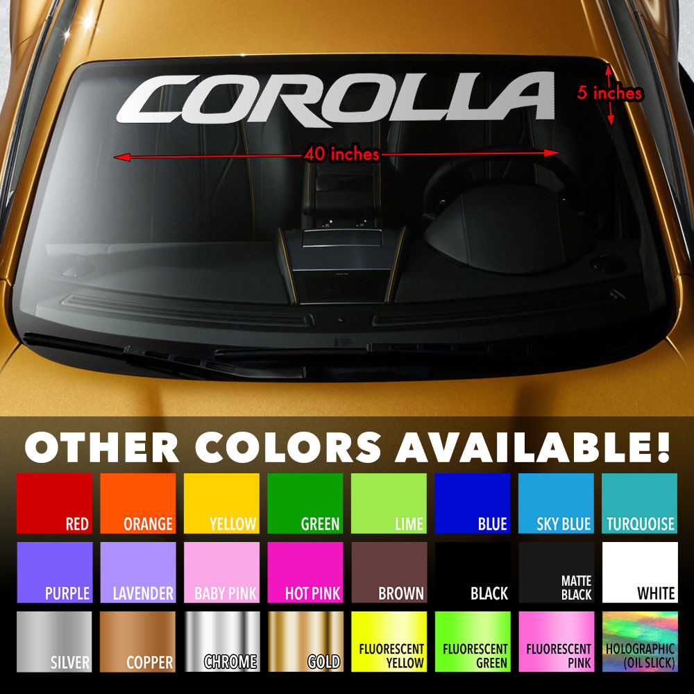Premium Windshield Banner Die Cut Vinyl Decal Sticker for Corolla