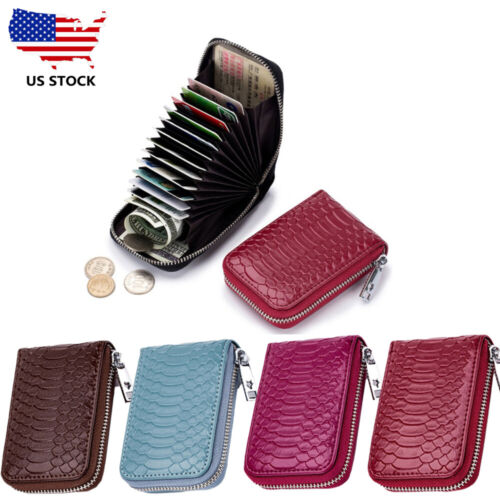 Men's and Women's RFID Leather Wallet Multi-card Bag Organ Wallet Card Holder