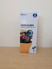 Lexihome 2 Pcs Water Globes Blue Hand Blown Glass, Up To 2 Weeks, 8"