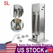 Heavy Duty 5L Commercial Stainless Steel Manual Churro Maker Machine &4 Nozzles