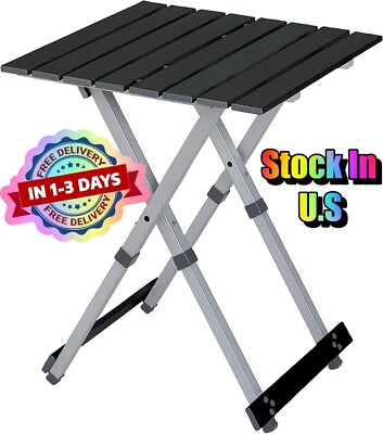 Mesa De Aluminio Plegable Pequeña Portatil Para Comer Camping Al Aire Libre Cama