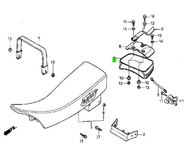 Bolsa trasera Honda XR250L AC roja 83501-MY6-A90 genuina JDM XR250R A XR600R A AC XR Foto 2 de 2