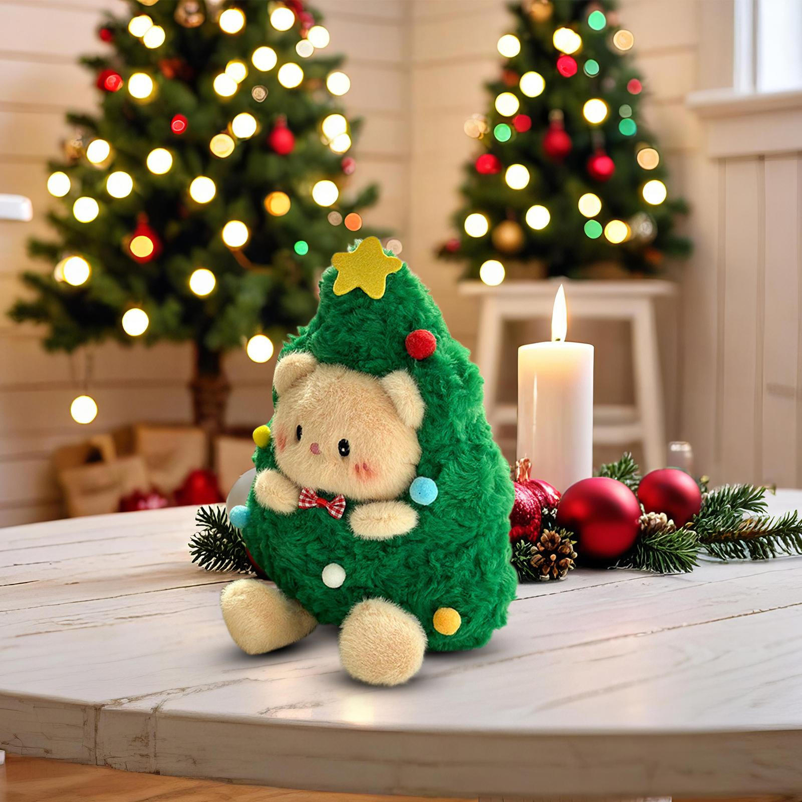 Bear Christmas Stuffed Toys Cute Butter Bear Plush Toys Christmas Tree smart