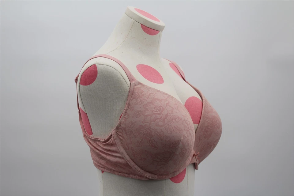 Cacique Smooth Boost Plunge 40D Floral Pink Cleavage Enhancing Lane Bryant - Image 3 of 4