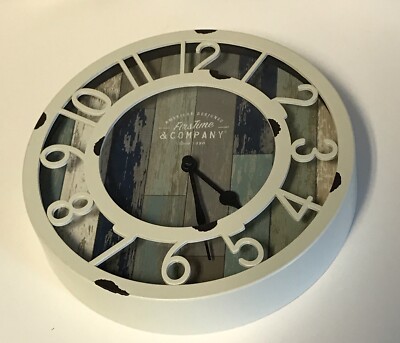 American designed FirsTime & company since 1990 rustic coastal 8 inch clock