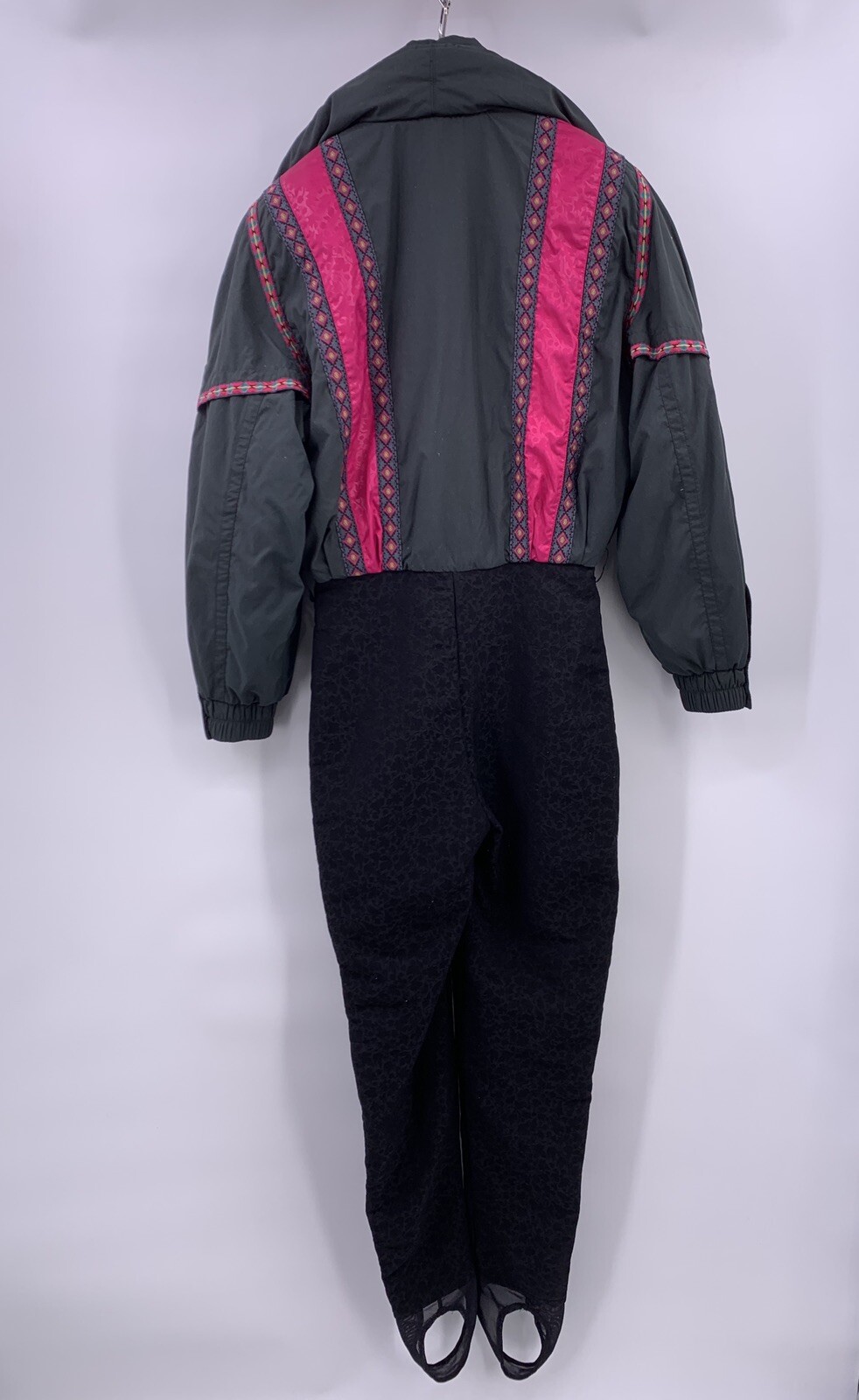 Head Vintage Black Embroidered 1pc Salopettes Skiwear Snow Suit Size 8