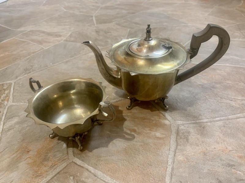 ANTIQUE EPNS HARD SOLDERED TEAPOT , Set Of 2, Circa 1920