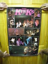 The Kinks Poster 2 Sided Band Shot Concert Stage Crowd Shot Vintage