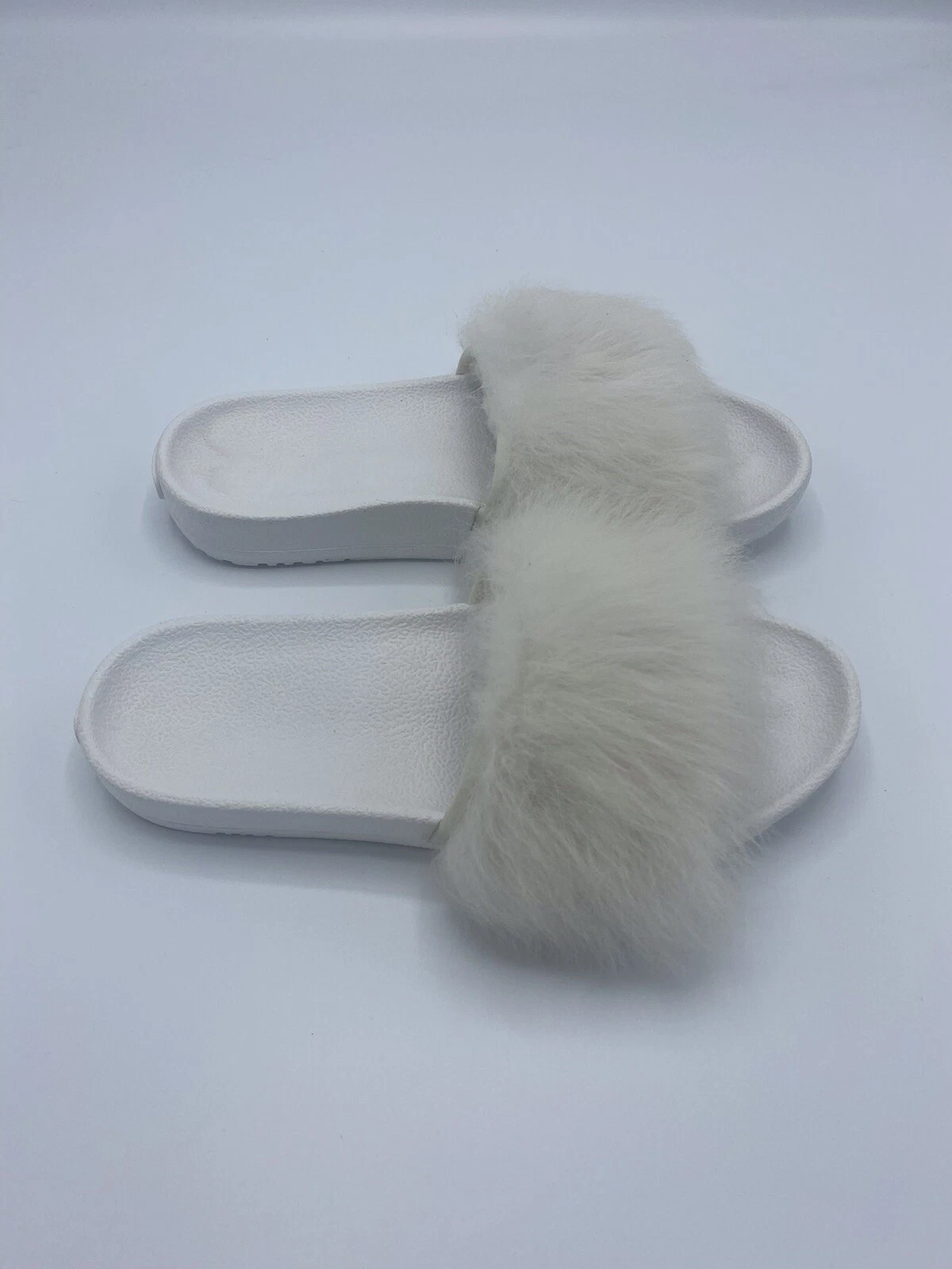 UGG scivoli donna in gomma con pelliccia sintetica bianco taglia 6